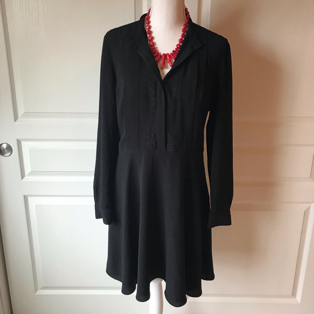 Ann Taylor Clip Dot Flare Dress